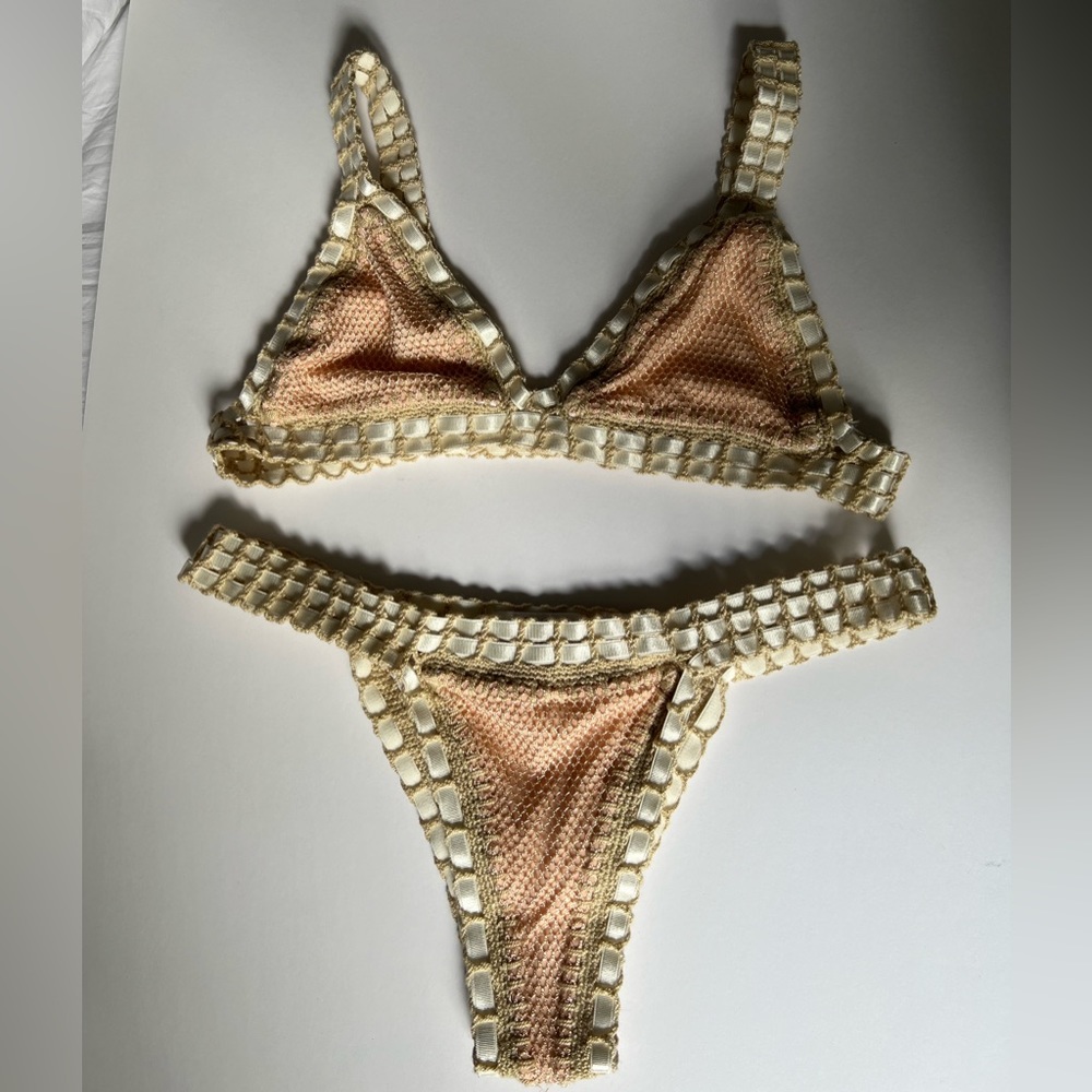 Pink/Gold fishnet bikini